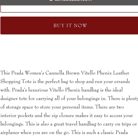 Prada Vitello Phenix Grain Leather Tan Large Shopping Tote Bag in Cannella Brown - Picture 9 of 9